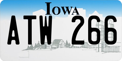 IA license plate ATW266