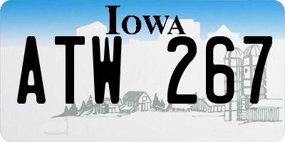 IA license plate ATW267