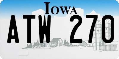 IA license plate ATW270