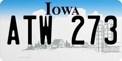 IA license plate ATW273