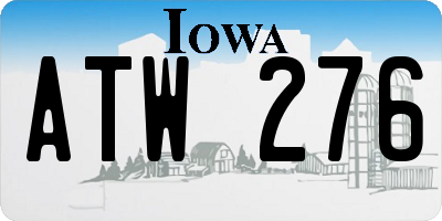 IA license plate ATW276