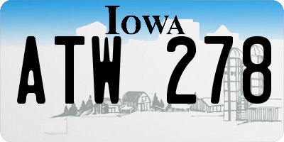 IA license plate ATW278