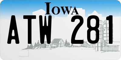 IA license plate ATW281