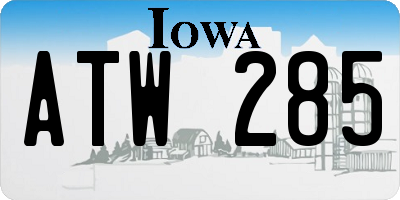 IA license plate ATW285