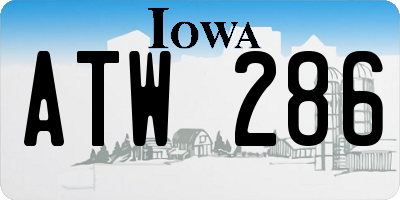 IA license plate ATW286