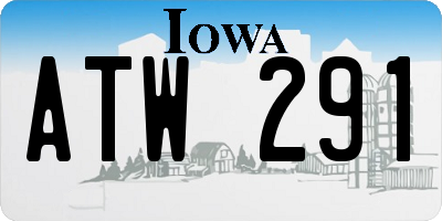 IA license plate ATW291