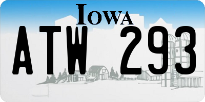 IA license plate ATW293