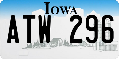 IA license plate ATW296