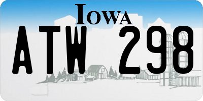 IA license plate ATW298