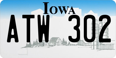 IA license plate ATW302