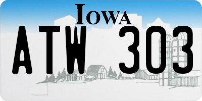 IA license plate ATW303