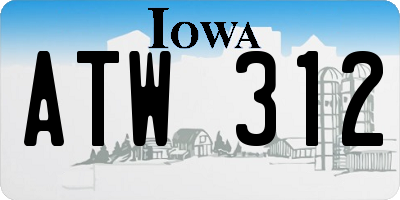 IA license plate ATW312