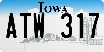 IA license plate ATW317