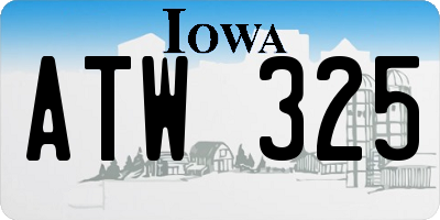 IA license plate ATW325