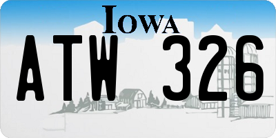IA license plate ATW326