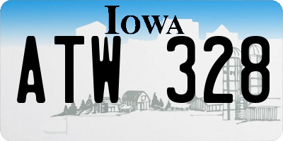 IA license plate ATW328