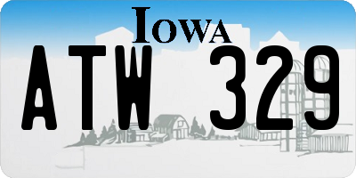 IA license plate ATW329