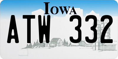 IA license plate ATW332