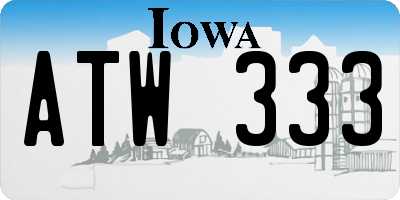 IA license plate ATW333