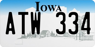 IA license plate ATW334