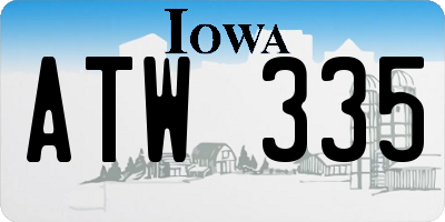IA license plate ATW335