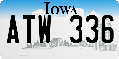 IA license plate ATW336