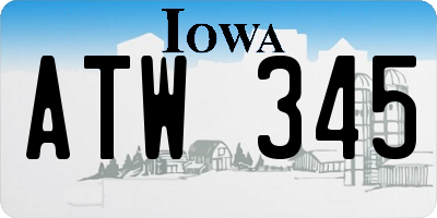 IA license plate ATW345