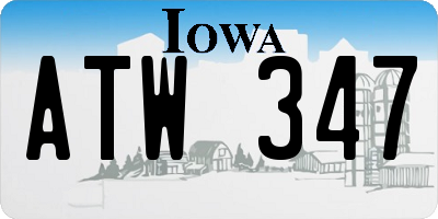 IA license plate ATW347