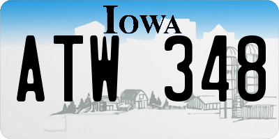 IA license plate ATW348