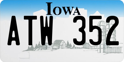 IA license plate ATW352