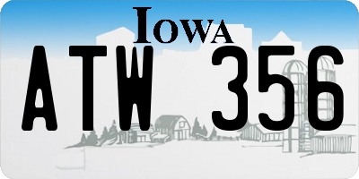 IA license plate ATW356