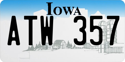 IA license plate ATW357