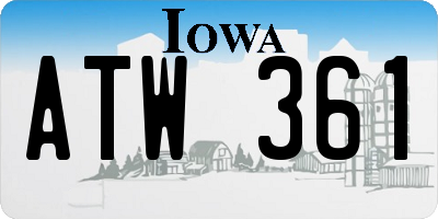 IA license plate ATW361