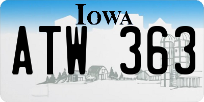 IA license plate ATW363