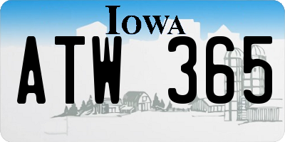 IA license plate ATW365