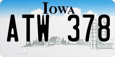 IA license plate ATW378
