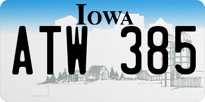 IA license plate ATW385