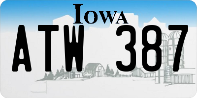 IA license plate ATW387