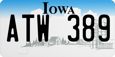 IA license plate ATW389