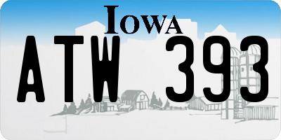 IA license plate ATW393