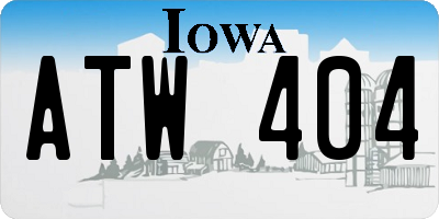 IA license plate ATW404