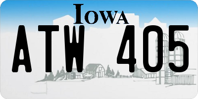 IA license plate ATW405