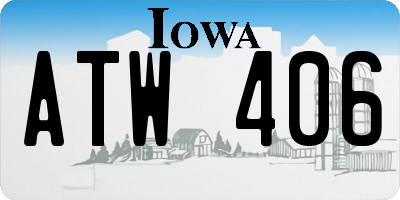 IA license plate ATW406