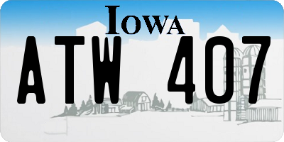 IA license plate ATW407