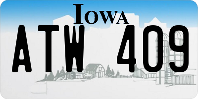IA license plate ATW409