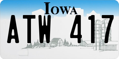 IA license plate ATW417