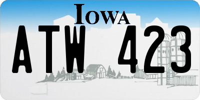 IA license plate ATW423