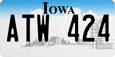 IA license plate ATW424
