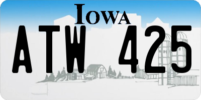 IA license plate ATW425