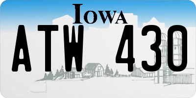 IA license plate ATW430
